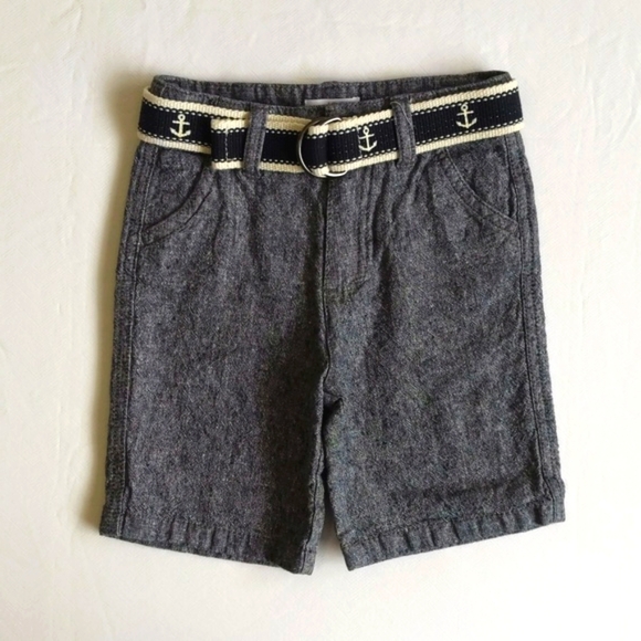 joe fresh nautical linen blend shorts with belt 12 months baby boy - Picture 1 of 8